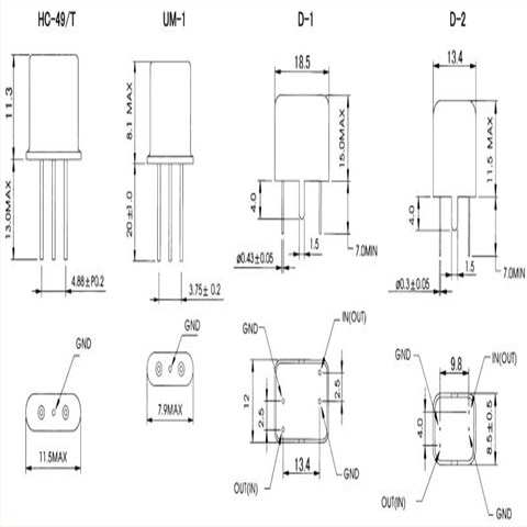 富士晶振,石英晶振,UM-1晶振,直脚插件晶振