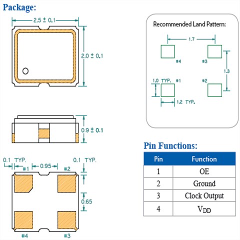 百利通亚陶晶振,有源晶振,FJ晶振,FJ2400011晶振