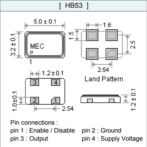 MERCURY晶振,玛居礼石英晶体振荡器,HB53晶体振荡器