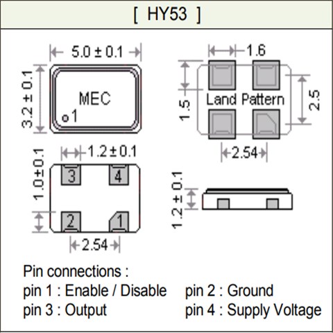 MERCURY晶振,有源晶振,HY53振荡子