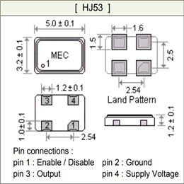 MERCURY晶振,玛居礼振荡器,HJ53石英振荡子