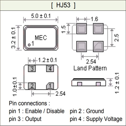 MERCURY晶振,玛居礼振荡器,HJ53石英振荡子