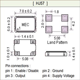 MERCURY晶体,石英振荡器,HJ57贴片晶振