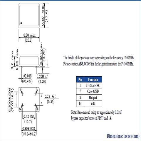艾博康晶振,ACO-33MHZ-E-J-S-50-Q20,长方型钟振,6GWIFI应用晶振