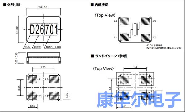 KDS用于工业设备的2016贴片式谐振器