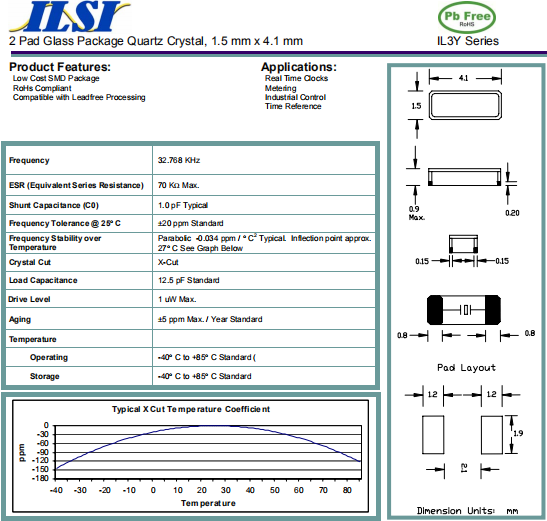 ILSI晶振,无源环保晶振,IL3Y晶体