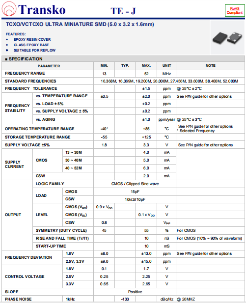 TE-J 5032 TCXO