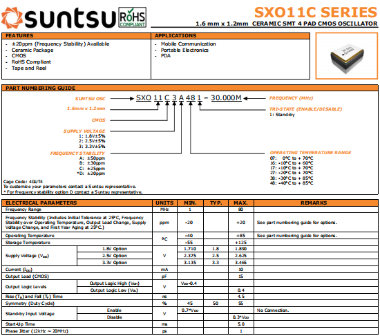 SXO11C 1612 OSC