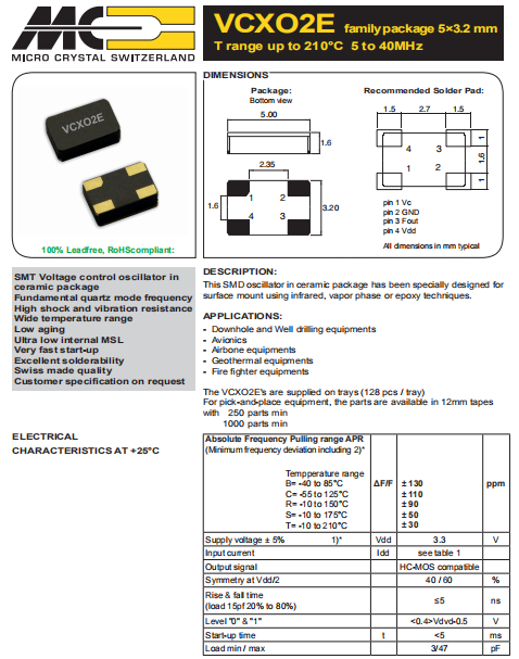 VCXO2E 5032 VCXO