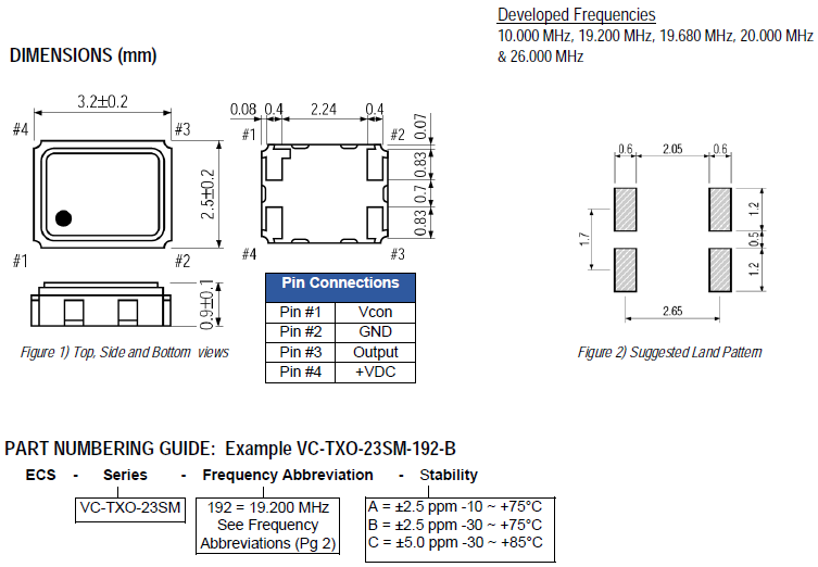 vc-TXO-23SM 3225 VC-TCXO