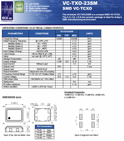 VC-TXO-23SM 3225 VCTCXO