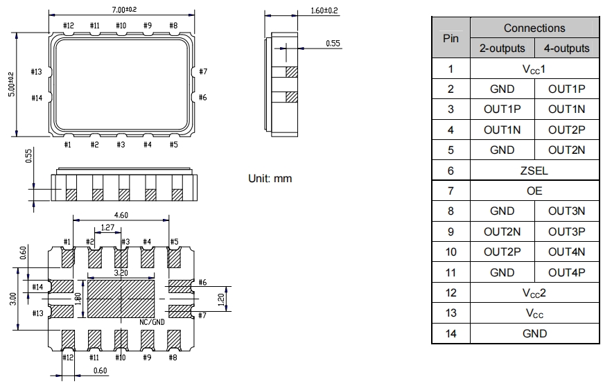 EPSON爱普生晶振,MG7050HAN差分振荡器,6G蓝牙模块晶振,X1M0004310007