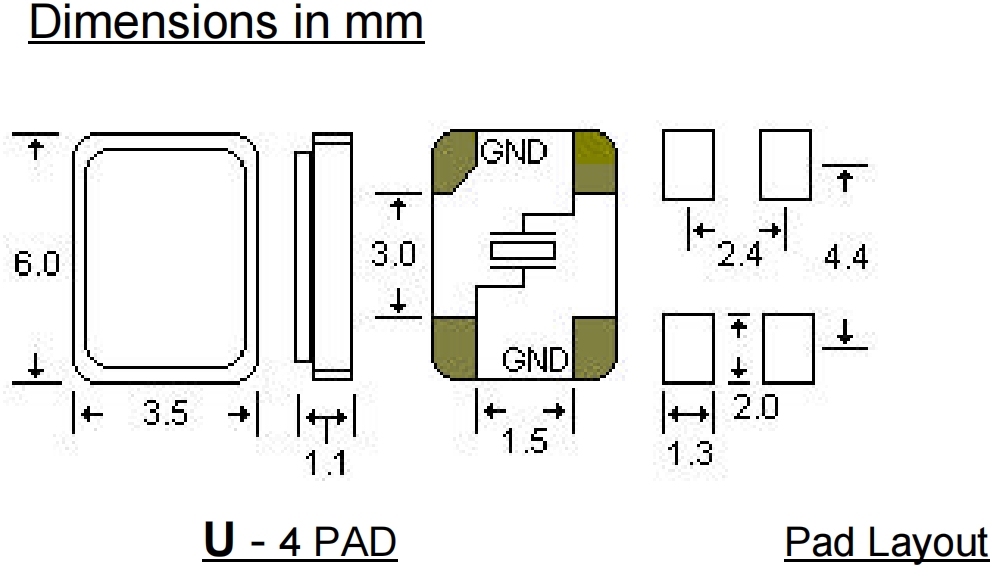 AAU16M000000FLH16H,6035mm,StandardCrystal,16MHZ